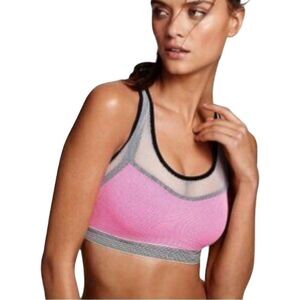 Victoria's Secret VSX Sport Hot Pink Underwire Mesh Racerback Lined Sports Bra